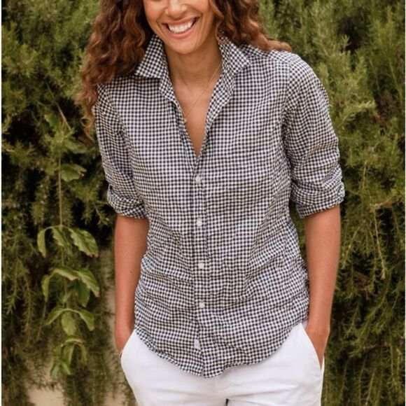 Frank & Eileen Tops - Frank & Eileen Womens Barry Cotton Button-Up Black Gingham shirt